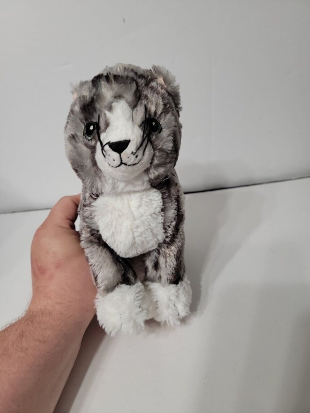 Ikea Lilleplutt Cat Plush Gray White Stripes 9" Soft Plush Stuffed Animal Toy